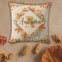 Herbstblätter: Ahorn-Blätter und Monogramm