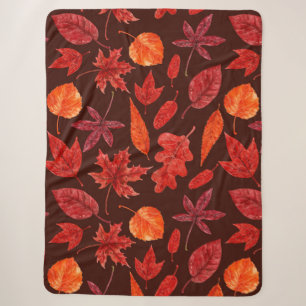 Herbstblätter, Aquarell Sherpadecke