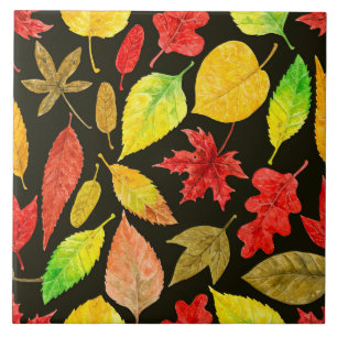 Herbstblätter, Aquarellfarbe Fliese