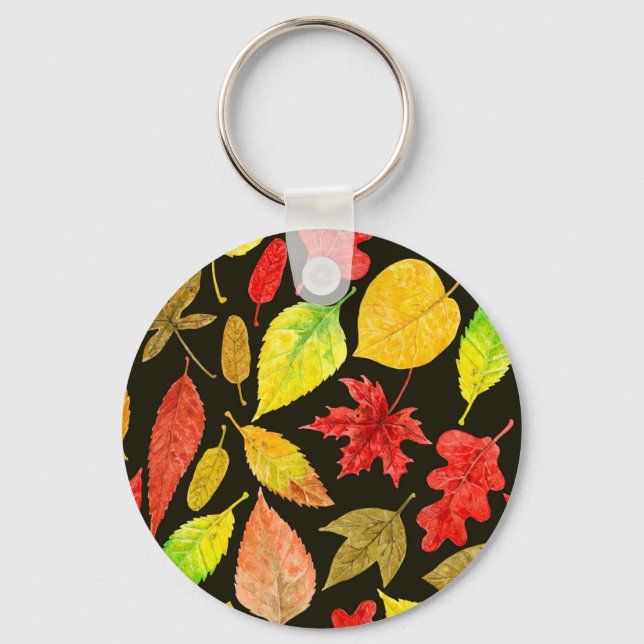 Herbstblätter, Aquarellfarbe Schlüsselanhänger (Vorderseite)