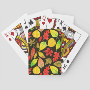 Herbstblätter, Aquarellfarbe Spielkarten