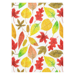 Herbstblätter, Aquarellfarbe weiß Tischdecke