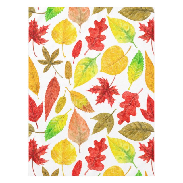 Herbstblätter, Aquarellfarbe weiß Tischdecke (Vorderseite)