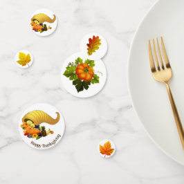 Herbstblätter auf weißem Erntedank Confetti Konfetti