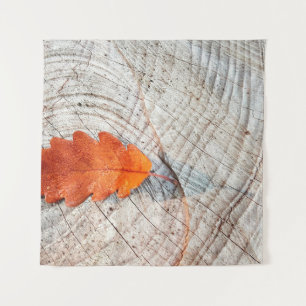 Herbstblätter aus Eichenholz Wandteppich