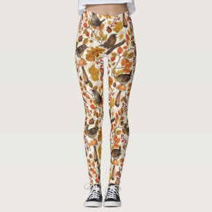 Herbstblätter, Beeren, Pilze und Früchte Leggings