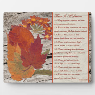 Herbstblätter, Blume biblische Verse auf Jahreszei Fotoplatte