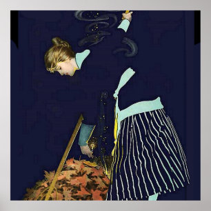 Herbstblätter-Bonfire von C Coles Phillips Poster