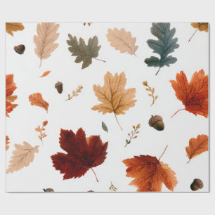 Herbstblätter & Eicheln Geschenkpapier