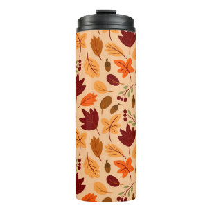 Herbstblätter, einfache kindliche nahtlose Muster. Thermosbecher