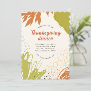 Herbstblätter Einladung zum Thanksgiving-Dinner