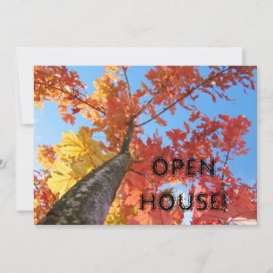 Herbstblätter Einladungen Open House Geschäft