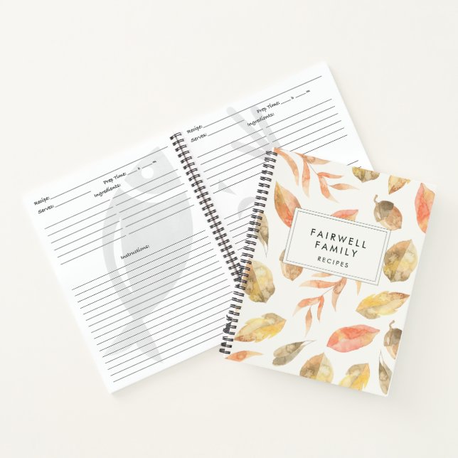 Herbstblätter Familienrezepte Kochen Notizbuch (Innenseite)