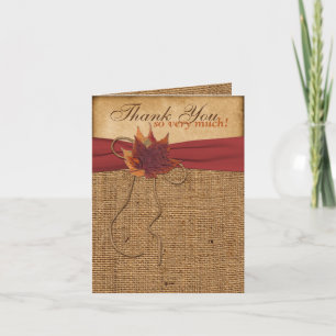 Herbstblätter, FAUX Jute-FOTO-Dankeskarten Dankeskarte