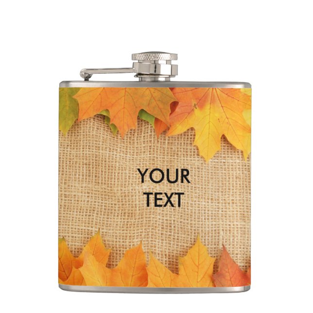 Herbstblätter Flachmann (Vorderseite)