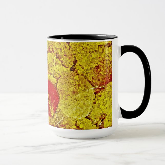 Herbstblätter - Gemälde Kunst Tasse (Rechts)