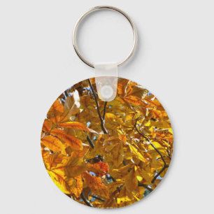 Herbstblätter Gold Geschenke Bekleidung Sammelobje Schlüsselanhänger