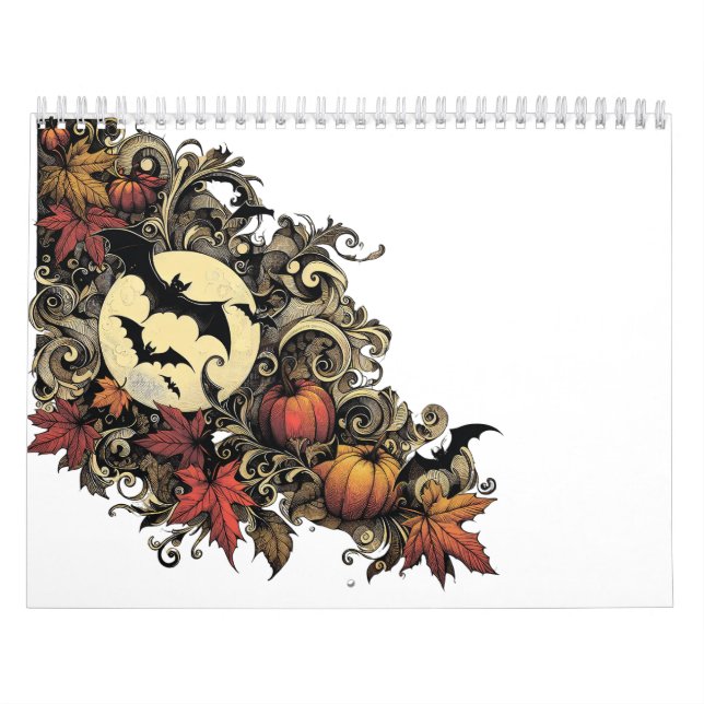 Herbstblätter. Halloween-Muster. Kalender (Titelbild)