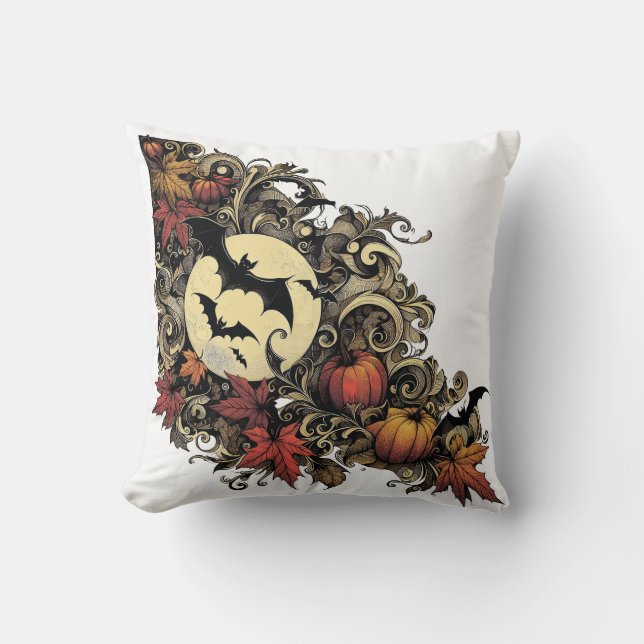 Herbstblätter. Halloween-Muster. Kissen (Vorderseite)