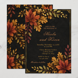 Herbstblätter Hochzeit Einladung