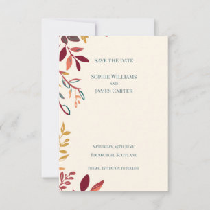 Herbstblätter Hochzeit Vormerkung Karte Colourf