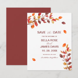 Herbstblätter Hochzeiten speichern das Datum