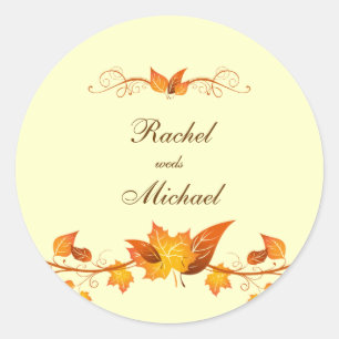 Herbstblätter Hochzeiten Umschlag Aufkleber