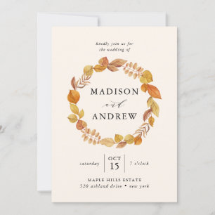 Herbstblätter Hochzeitseinladung Einladung