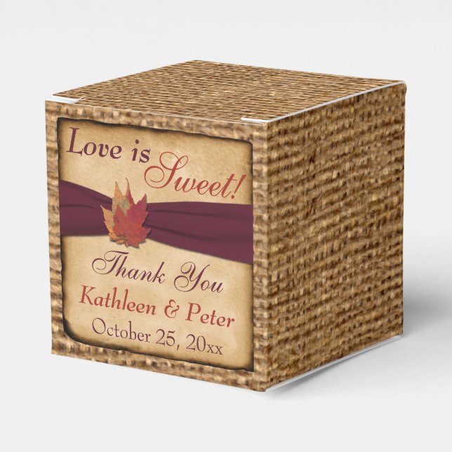 Herbstblätter, IMITATE Burlap Gevor Box - Wein Geschenkschachtel (Vorderseite)