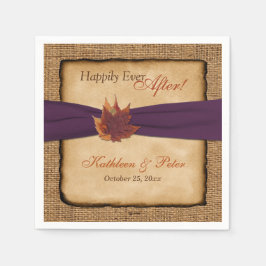 Herbstblätter, IMITATE Burlap Wedding Napkins 4 Serviette