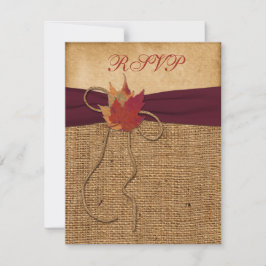Herbstblätter, IMITATS Burlap RSVP Card - Wein Karte