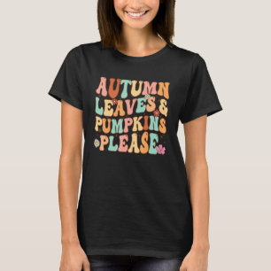 HERBSTBLÄTTER & KÜRBISSE BITTE Herbst-Saison Gra T-Shirt