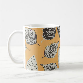 Herbstblätter, nahtlos Vintages Muster. Kaffeetasse