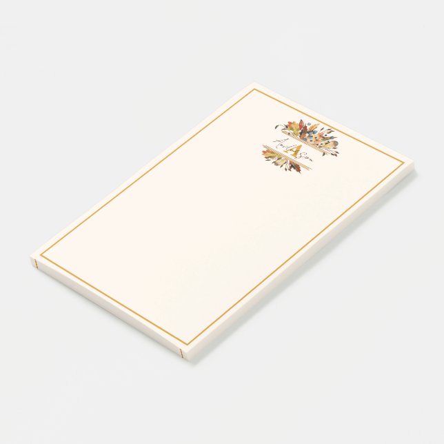 Herbstblätter personalisiert post-it klebezettel (angewinkelt)