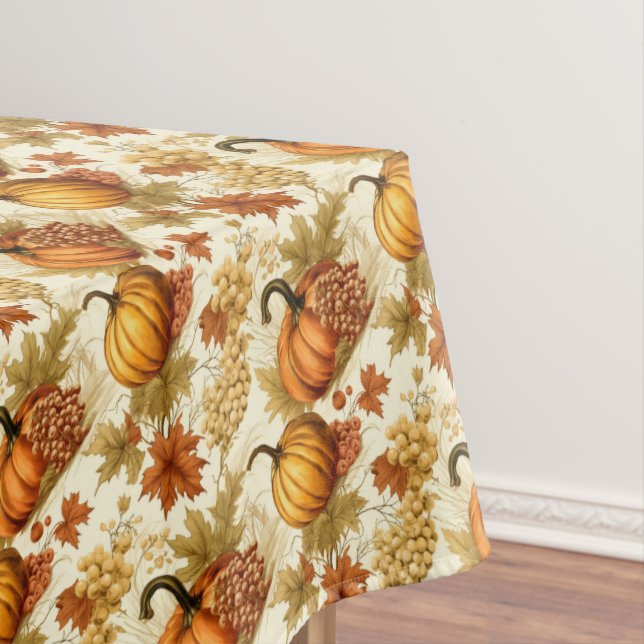 Herbstblätter, Pumpkins und Trauben Tischdecke (Beispiel)
