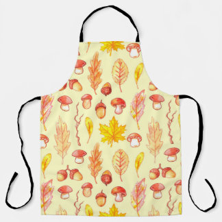 Herbstblätter: Retro-Tapete mit Aquarellfarbe Schürze