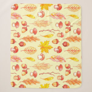 Herbstblätter: Retro-Tapete mit Aquarellfarbe Sherpadecke