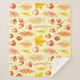Herbstblätter: Retro-Tapete mit Aquarellfarbe Sherpadecke