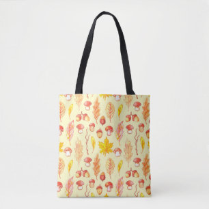 Herbstblätter: Retro-Tapete mit Aquarellfarbe Tasche