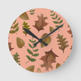 Herbstblätter Runde Wanduhr