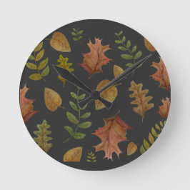 Herbstblätter Runde Wanduhr