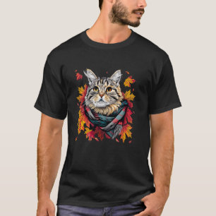 Herbstblätter Selkirk Rex Katze Herbstsaison Danke T-Shirt