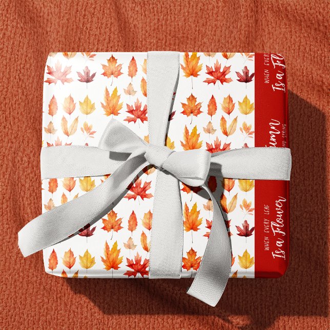 Herbstblätter sind Blume Zitatmuster Geschenkpapier (Von Creator hochgeladen)