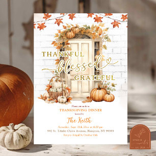 Herbstblätter Thanksgiving-Party Einladung