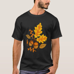 Herbstblätter und Acorns fallen für Frauen Thanksg T-Shirt