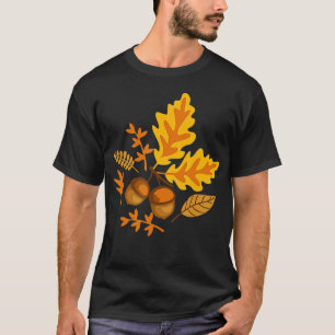 Herbstblätter und Acorns fallen für Frauen Thanksg T-Shirt