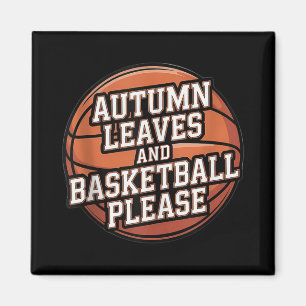 Herbstblätter und Basketball fallen bitte über Pla Magnet