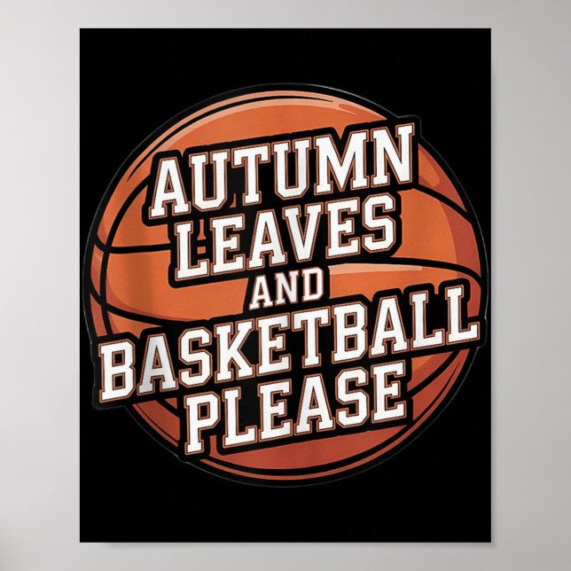 Herbstblätter und Basketball fallen bitte über Pla Poster (Vorne)