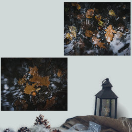 Herbstblätter und Eichen in geheimnisvollen Gewäss Bilderwand Sets