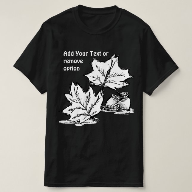 Herbstblätter und Kornskizze T-Shirt (Design vorne)